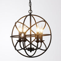 4 Lights Metal Caged Pendant Industrial Interlinked Rings Chandelier - Rebooters