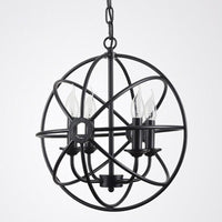 4 Lights Metal Caged Pendant Industrial Interlinked Rings Chandelier - Rebooters