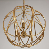 Antique Style Globe Chandelier Metal Suspension Light Fixture in Gold for Hallway - Rebooters