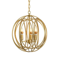 Antique Style Globe Chandelier Metal Suspension Light Fixture in Gold for Hallway - Rebooters