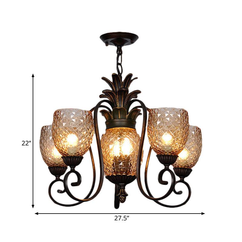 5/7 Lights Bedroom Ceiling Lamp Traditional Black Chandelier - Rebooters