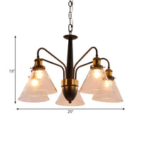 3/5/6-Light Conical Chandelier Light Traditional Black Gold - Rebooters