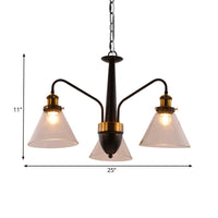 3/5/6-Light Conical Chandelier Light Traditional Black Gold - Rebooters