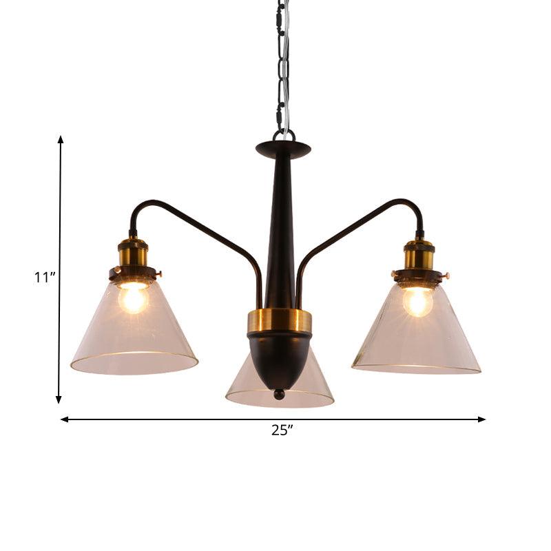 3/5/6-Light Conical Chandelier Light Traditional Black Gold - Rebooters