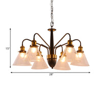 3/5/6-Light Conical Chandelier Light Traditional Black Gold - Rebooters