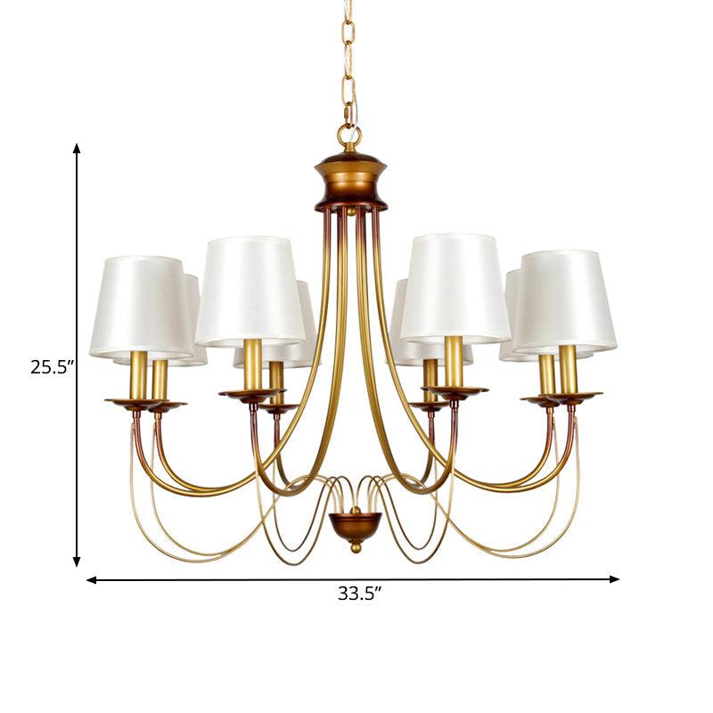 3/5/6 Lights Brass Finish Hanging Chandelier with White Shade - Rebooters