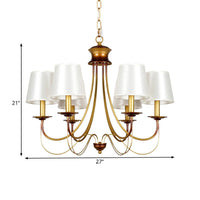 3/5/6 Lights Brass Finish Hanging Chandelier with White Shade - Rebooters