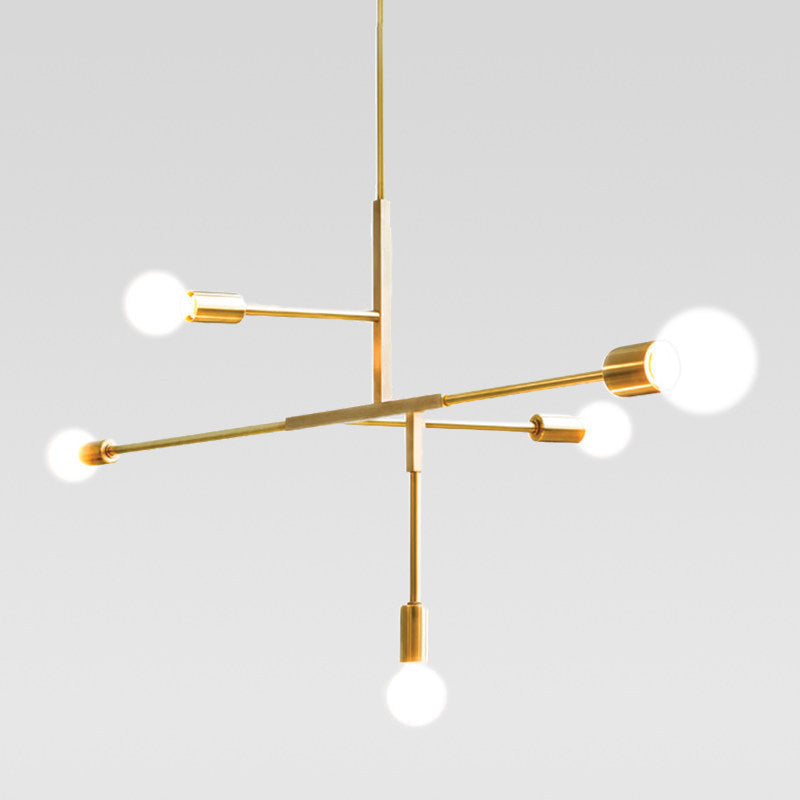 Modern Minimalist Linear Chandelier Light Fixture Molecular White Glass 5 Light Ceiling Chandelier - Rebooters