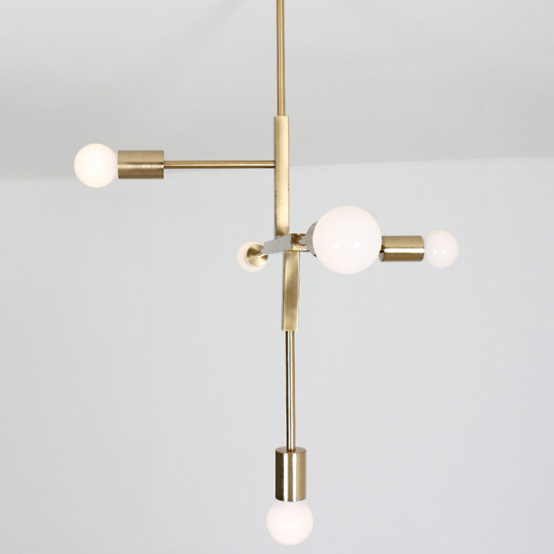 Modern Minimalist Linear Chandelier Light Fixture Molecular White Glass 5 Light Ceiling Chandelier - Rebooters