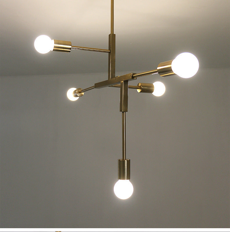 Modern Minimalist Linear Chandelier Light Fixture Molecular White Glass 5 Light Ceiling Chandelier - Rebooters
