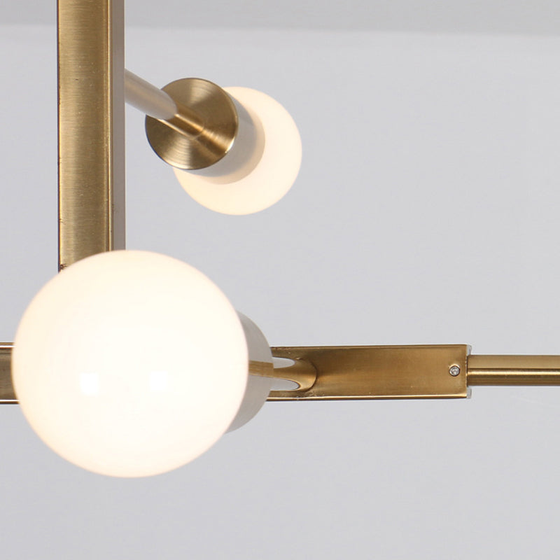 Modern Minimalist Linear Chandelier Light Fixture Molecular White Glass 5 Light Ceiling Chandelier - Rebooters