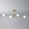 Post-Modern Metal Hanging Chandelier Light Glass Shade in Gold for Living Room - Rebooters
