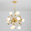 Post-Modern Starburst Metal Hanging Chandelier Light in Gold - Rebooters
