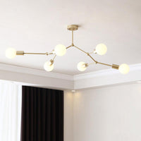 6 Light Branch Hanging Chandelier Light Modern Glass Shade Ceiling Chandelier - Rebooters