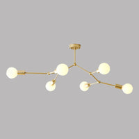6 Light Branch Hanging Chandelier Light Modern Glass Shade Ceiling Chandelier - Rebooters