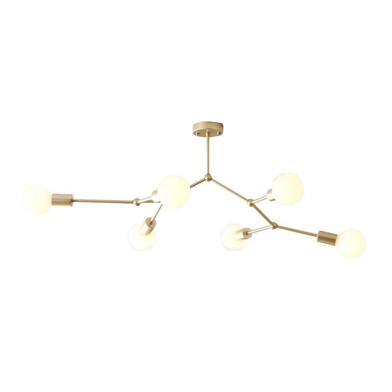 6 Light Branch Hanging Chandelier Light Modern Glass Shade Ceiling Chandelier - Rebooters