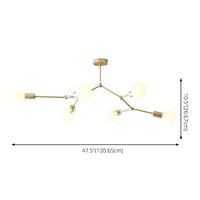 6 Light Branch Hanging Chandelier Light Modern Glass Shade Ceiling Chandelier - Rebooters