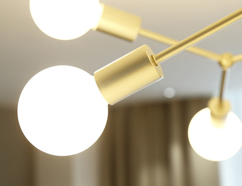 6 Light Branch Hanging Chandelier Light Modern Glass Shade Ceiling Chandelier - Rebooters