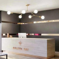 6 Light Branch Hanging Chandelier Light Modern Glass Shade Ceiling Chandelier - Rebooters