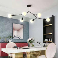 6 Light Branch Hanging Chandelier Light Modern Glass Shade Ceiling Chandelier - Rebooters