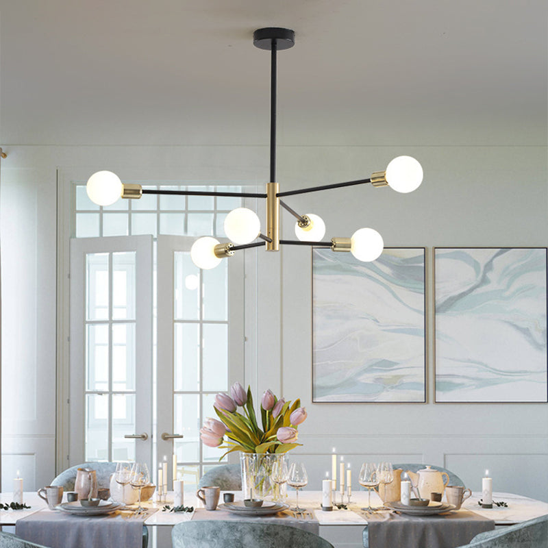 Black Molecular Chandelier Lighting Modern Sphere Glass Pendant - Rebooters