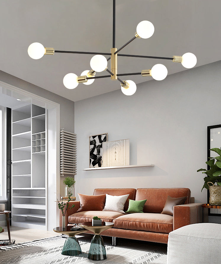 Black Molecular Chandelier Lighting Modern Sphere Glass Pendant - Rebooters