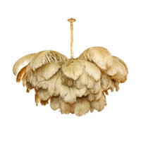 Ostrich Feather Ceiling Chandelier Modern Nordic 5 Light Hanging Light - Rebooters