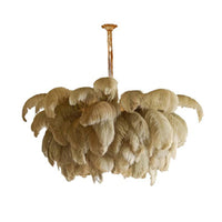 Ostrich Feather Ceiling Chandelier Modern Nordic 5 Light Hanging Light - Rebooters