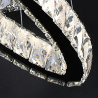 2-Tier Circular Carousel LED Pendant Lamp Modern Minimalist Crystal Light - Rebooters