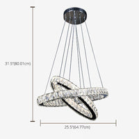 2-Tier Circular Carousel LED Pendant Lamp Modern Minimalist Crystal Light - Rebooters