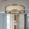 16"/19.5"/23.5" Dia Chinese Style Drum Chandelier Gold Lamp - Rebooters