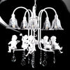 Flared Chandelier Pendant Traditional Plexiglas 5 Lights White Ceiling Light Fixture - Rebooters