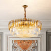 Traditional Tiered Round Chandelier Light Crystal 8-Light Ceiling Light Gold - Rebooters