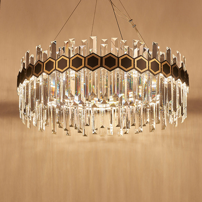 23.5"/31.5" W Tapered Icicle Crystal Pendant Chandelier - Rebooters