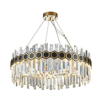 23.5"/31.5" W Tapered Icicle Crystal Pendant Chandelier - Rebooters
