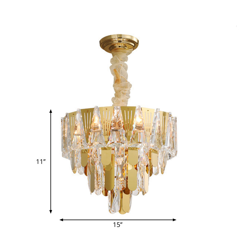 Triangle Chandelier Modernism Metallic 7-Light Gold Ceiling Light - Rebooters