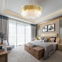 8/12-Light Living Room Chandelier Contemporary Golden Pendant Light - Rebooters