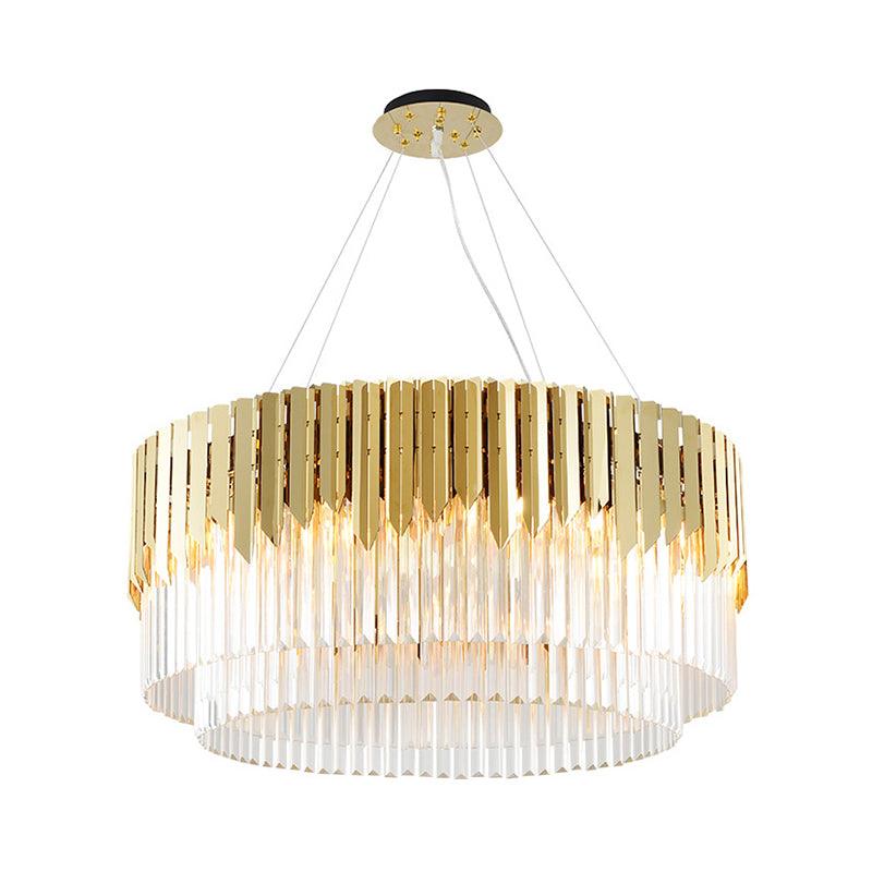 8/12-Light Living Room Chandelier Contemporary Golden Pendant Light - Rebooters