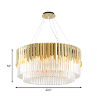 8/12-Light Living Room Chandelier Contemporary Golden Pendant Light - Rebooters