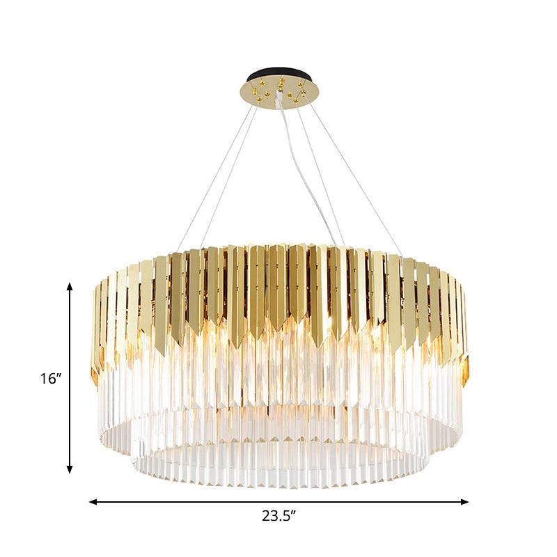 8/12-Light Living Room Chandelier Contemporary Golden Pendant Light - Rebooters