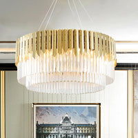 8/12-Light Living Room Chandelier Contemporary Golden Pendant Light - Rebooters