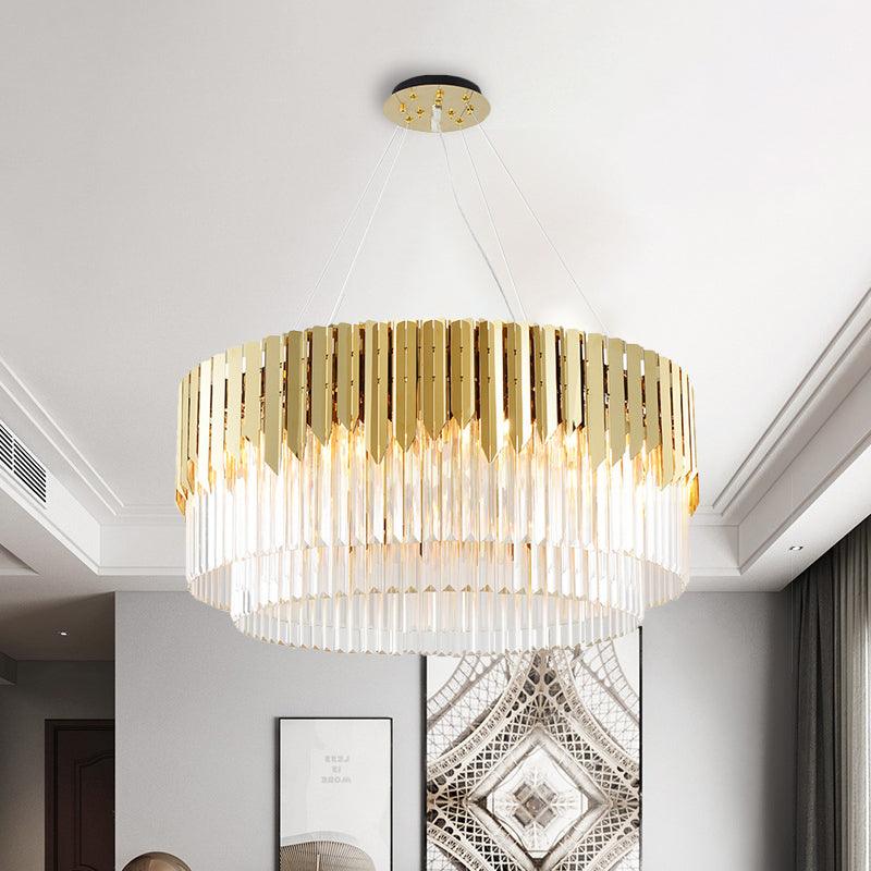 8/12-Light Living Room Chandelier Contemporary Golden Pendant Light - Rebooters