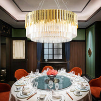 8/12-Light Living Room Chandelier Contemporary Golden Pendant Light - Rebooters