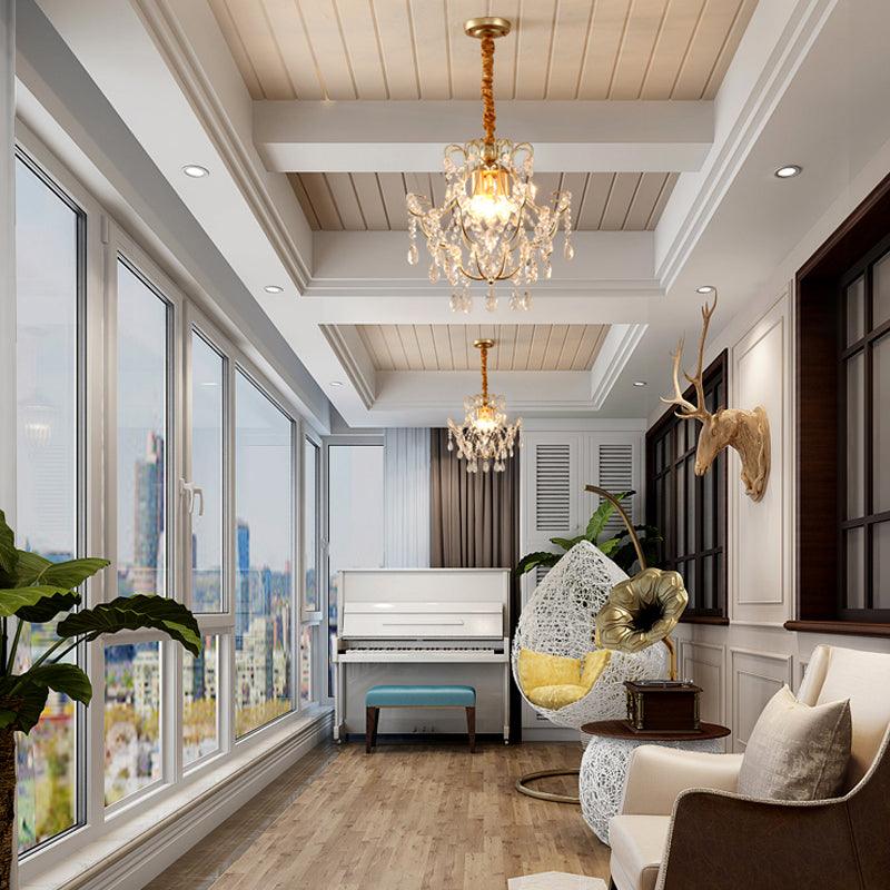 Bent Armed Metal Pendant Chandelier 3-Light Gold Fixture - Rebooters