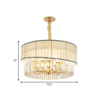 19.5/23.5 W Round Chandelier Lighting with Crystal Block - Rebooters