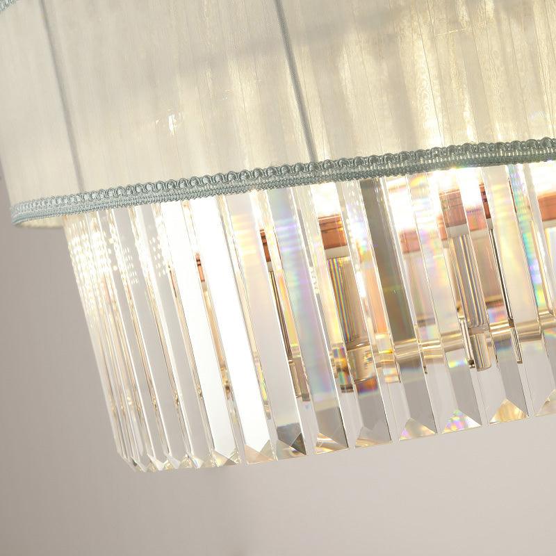19.5/23.5 W Round Chandelier Lighting with Crystal Block - Rebooters