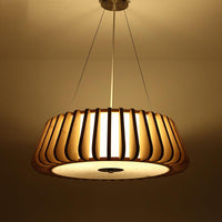 19.5"/23.5" Wide Tapered Suspension Lighting Traditional Wood Ceiling Light - Rebooters