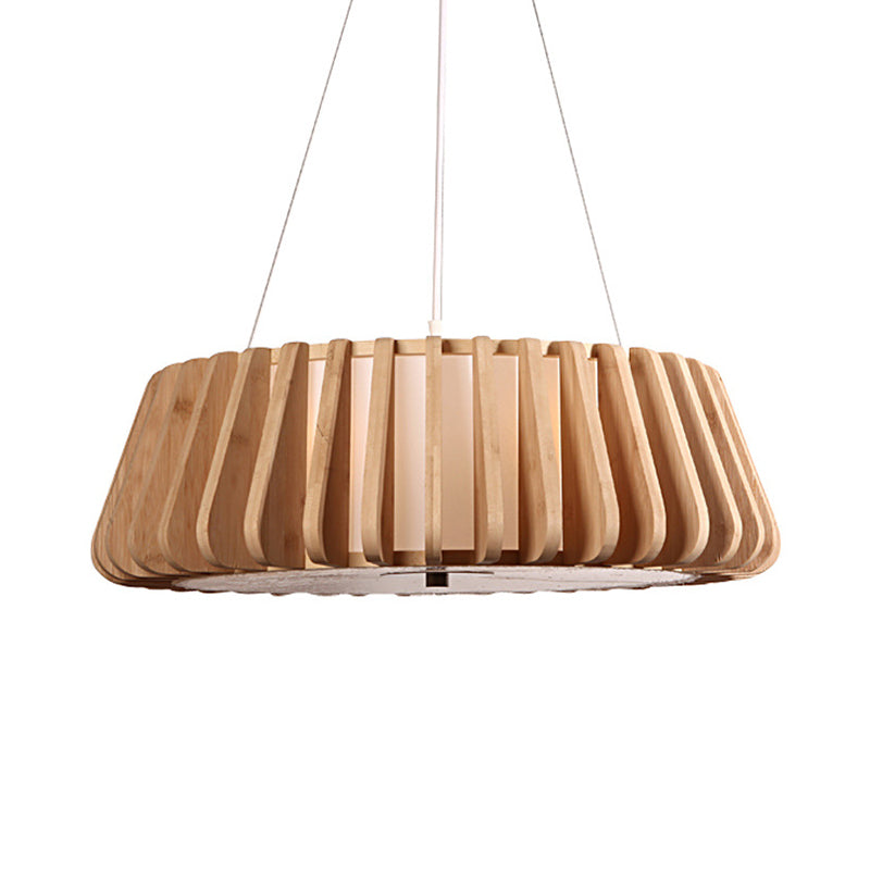 19.5"/23.5" Wide Tapered Suspension Lighting Traditional Wood Ceiling Light - Rebooters