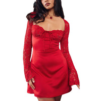 Women's Corset Lace Long Sleeve Dress for Elegant Style - Rebooters