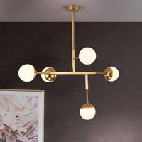 5 Lights Orb Shaped Chandelier Metal Ceiling Pendant Light - Rebooters